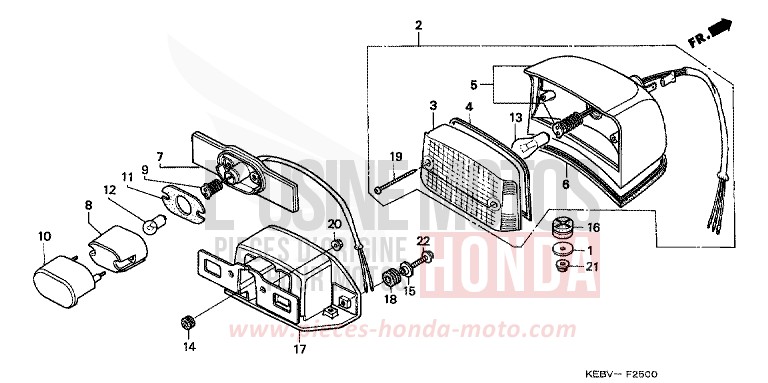 HECKLEUCHTE von CB1300 Super Bold'or ABS KANINGHAM GREEN METALLIC (G141) von 1999